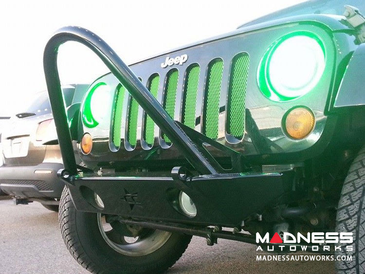 Jeep Wrangler JK by Crawler Conceptz - Skinny Series Front Bumper w/ Fogs, Stinger, and Tabs